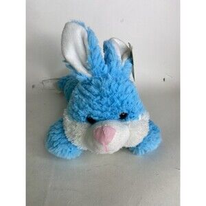 Midwood Brands Bunny Rabbit Laying Plush Blue Stuffed Animal Toy Cottontail NEW